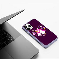 Чехол iPhone 11 Pro матовый Единорог, цвет: 3D-светло-сиреневый — фото 2