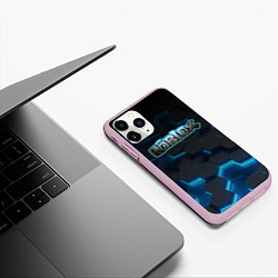 Чехол iPhone 11 Pro матовый Roblox Neon Hex, цвет: 3D-розовый — фото 2