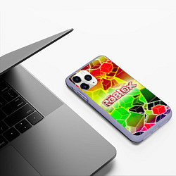 Чехол iPhone 11 Pro матовый Роблокс, цвет: 3D-светло-сиреневый — фото 2