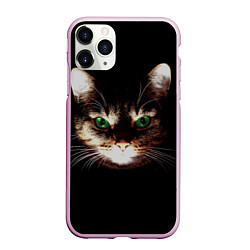 Чехол iPhone 11 Pro матовый Зеленоглазый кот, цвет: 3D-розовый