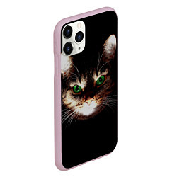 Чехол iPhone 11 Pro матовый Зеленоглазый кот, цвет: 3D-розовый — фото 2