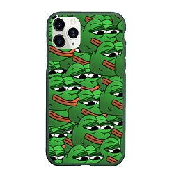 Чехол iPhone 11 Pro матовый Pepe The Frog, цвет: 3D-темно-зеленый