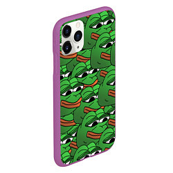Чехол iPhone 11 Pro матовый Pepe The Frog, цвет: 3D-фиолетовый — фото 2