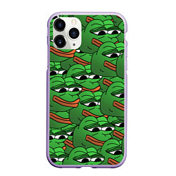 Чехол iPhone 11 Pro матовый Pepe The Frog, цвет: 3D-светло-сиреневый