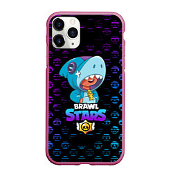 Чехол iPhone 11 Pro матовый Brawl stars leon shark, цвет: 3D-малиновый