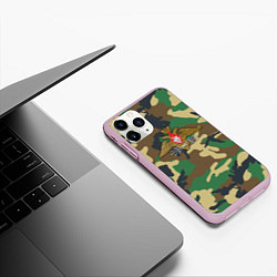 Чехол iPhone 11 Pro матовый Камуфляж Войска связи, цвет: 3D-розовый — фото 2