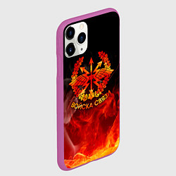 Чехол iPhone 11 Pro матовый Войска связи, цвет: 3D-фиолетовый — фото 2