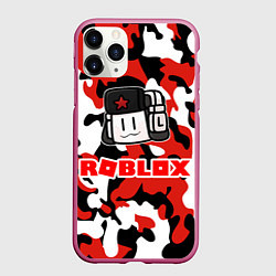 Чехол iPhone 11 Pro матовый ROBLOX, цвет: 3D-малиновый