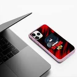 Чехол iPhone 11 Pro матовый BRAWL STARS CROW, цвет: 3D-розовый — фото 2