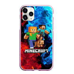 Чехол iPhone 11 Pro матовый Minecraft Майнкрафт, цвет: 3D-розовый