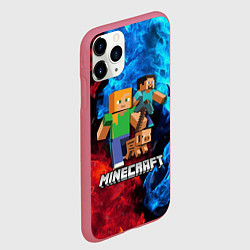 Чехол iPhone 11 Pro матовый Minecraft Майнкрафт, цвет: 3D-малиновый — фото 2
