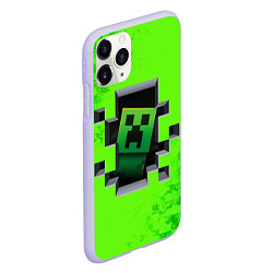 Чехол iPhone 11 Pro матовый MINECRAFT, цвет: 3D-светло-сиреневый — фото 2