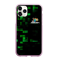 Чехол iPhone 11 Pro матовый MINECRAFT, цвет: 3D-розовый