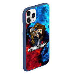 Чехол iPhone 11 Pro матовый Minecraft Майнкрафт, цвет: 3D-тёмно-синий — фото 2