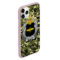 Чехол iPhone 11 Pro матовый Войска связи, цвет: 3D-розовый — фото 2