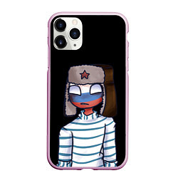 Чехол iPhone 11 Pro матовый CountryHumans - Россия, цвет: 3D-розовый