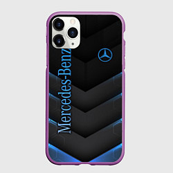 Чехол iPhone 11 Pro матовый Mercedes-Benz, цвет: 3D-фиолетовый