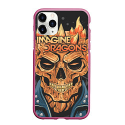 Чехол iPhone 11 Pro матовый Imagine Dragons, цвет: 3D-малиновый