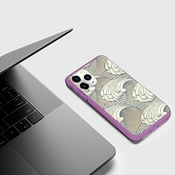 Чехол iPhone 11 Pro матовый Арт волны, цвет: 3D-фиолетовый — фото 2