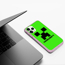 Чехол iPhone 11 Pro матовый MINECRAFT, цвет: 3D-розовый — фото 2