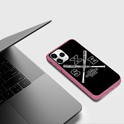 Чехол iPhone 11 Pro матовый Straight edge, цвет: 3D-малиновый — фото 2