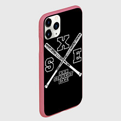 Чехол iPhone 11 Pro матовый Straight edge, цвет: 3D-малиновый — фото 2