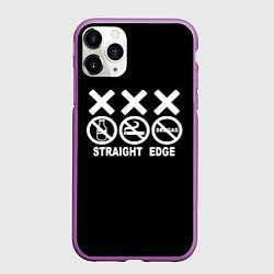 Чехол iPhone 11 Pro матовый Straight edge, цвет: 3D-фиолетовый
