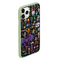 Чехол iPhone 11 Pro матовый MINECRAFT, цвет: 3D-салатовый — фото 2