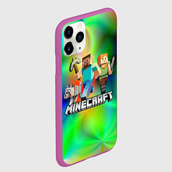 Чехол iPhone 11 Pro матовый MINECRAFT, цвет: 3D-фиолетовый — фото 2
