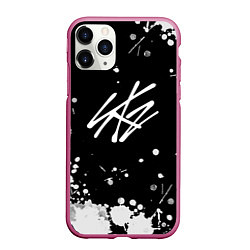 Чехол iPhone 11 Pro матовый Stray Kids, цвет: 3D-малиновый