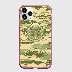 Чехол iPhone 11 Pro матовый ВДВ СССР, цвет: 3D-малиновый