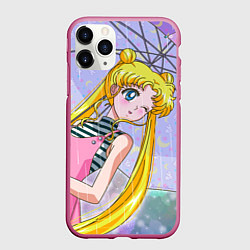 Чехол iPhone 11 Pro матовый Sailor Moon, цвет: 3D-малиновый