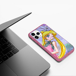 Чехол iPhone 11 Pro матовый Sailor Moon, цвет: 3D-малиновый — фото 2