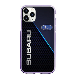 Чехол iPhone 11 Pro матовый SUBARU, цвет: 3D-светло-сиреневый