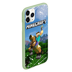 Чехол iPhone 11 Pro матовый MINECRAFT, цвет: 3D-салатовый — фото 2