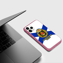 Чехол iPhone 11 Pro матовый Балтийский флот ВМФ РФ, цвет: 3D-малиновый — фото 2