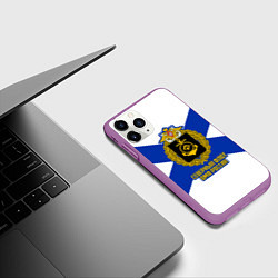 Чехол iPhone 11 Pro матовый Северный флот ВМФ России, цвет: 3D-фиолетовый — фото 2