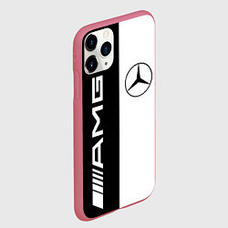 Чехол iPhone 11 Pro матовый MERCEDES AMG, цвет: 3D-малиновый — фото 2