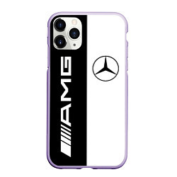 Чехол iPhone 11 Pro матовый MERCEDES AMG, цвет: 3D-светло-сиреневый