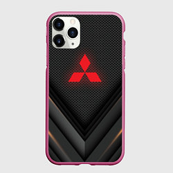 Чехол iPhone 11 Pro матовый MITSUBISHI, цвет: 3D-малиновый