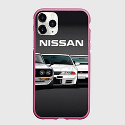 Чехол iPhone 11 Pro матовый NISSAN, цвет: 3D-малиновый