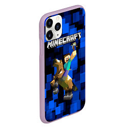 Чехол iPhone 11 Pro матовый MINECRAFT, цвет: 3D-сиреневый — фото 2