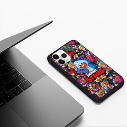 Чехол iPhone 11 Pro матовый BRAWL STARS: LEON SHARK, цвет: 3D-черный — фото 2