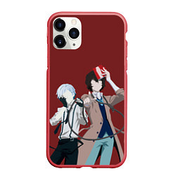 Чехол iPhone 11 Pro матовый Atsushi Nakajima & Osamu Dazai, цвет: 3D-красный