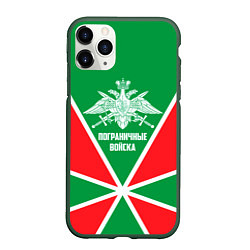 Чехол iPhone 11 Pro матовый Пограничные Войска, цвет: 3D-темно-зеленый
