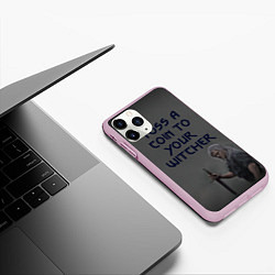 Чехол iPhone 11 Pro матовый ВЕДЬМАКУ ЗАПЛАТИТЕ МОНЕТОЙ, цвет: 3D-розовый — фото 2
