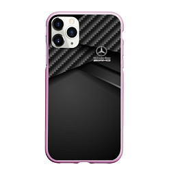 Чехол iPhone 11 Pro матовый Mercedes-AMG, цвет: 3D-розовый