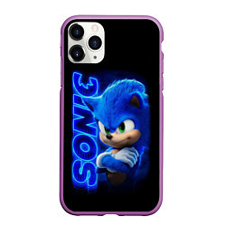 Чехол iPhone 11 Pro матовый SONIC, цвет: 3D-фиолетовый