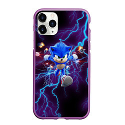 Чехол iPhone 11 Pro матовый SONIC, цвет: 3D-фиолетовый