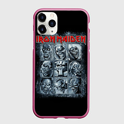 Чехол iPhone 11 Pro матовый Iron Maiden, цвет: 3D-малиновый